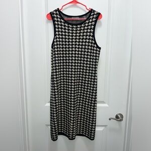 Kate Hill Houndstooth Wool Sweater Dress